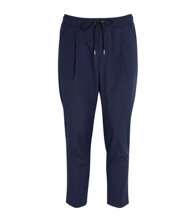 Shop Moncler Tapered Sweatpants In Blue