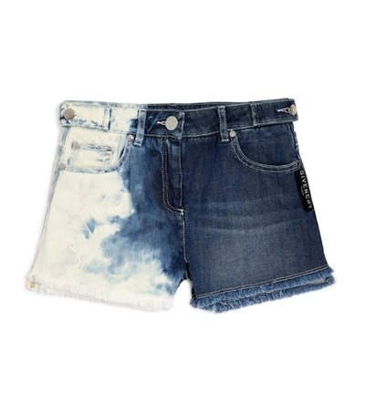 Shop Givenchy Kids Acid Wash Denim Shorts (4-14 Years)