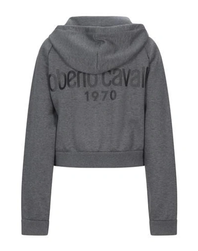 Shop Roberto Cavalli Woman Sweatshirt Grey Size 14 Cotton, Polyamide