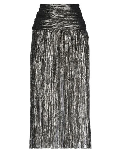 Shop Saint Laurent 3/4 Length Skirts In Platinum
