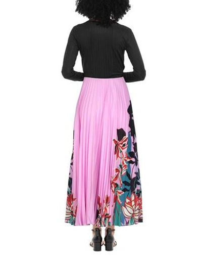 Shop Valentino Garavani Woman Maxi Skirt Pink Size 4 Silk