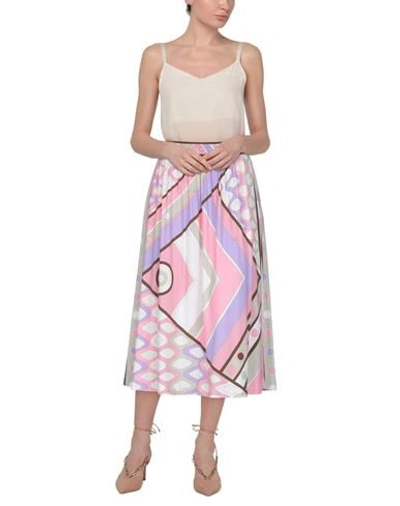 Shop Emilio Pucci Midi Skirts In Pink