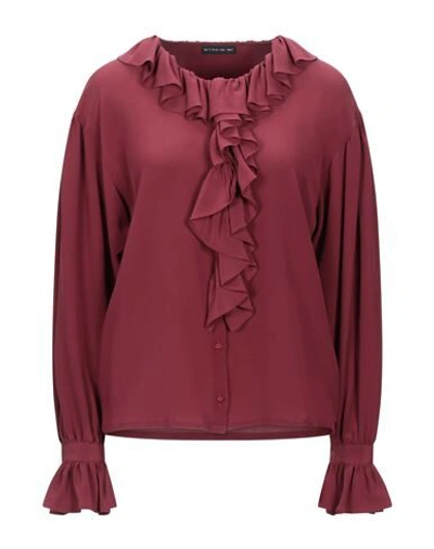 Shop Etro Woman Shirt Burgundy Size 8 Silk In Red