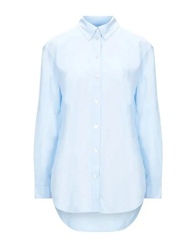 Shop Burberry Shirts In Sky Blue