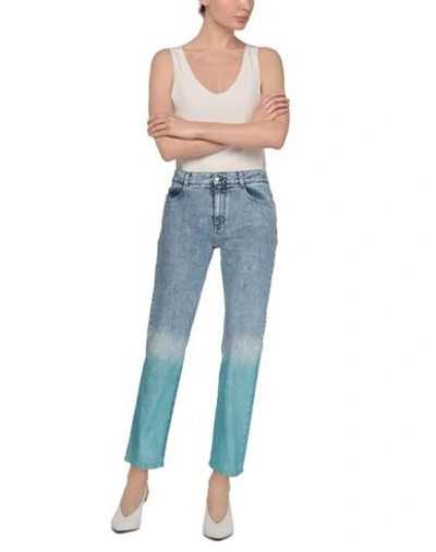 Shop Stella Mccartney Woman Jeans Blue Size 28 Cotton, Elastane