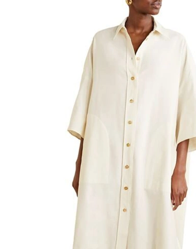 Shop Joseph Woman Midi Dress Ivory Size 8 Cotton, Linen In White