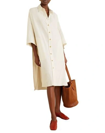 Shop Joseph Woman Midi Dress Ivory Size 8 Cotton, Linen In White