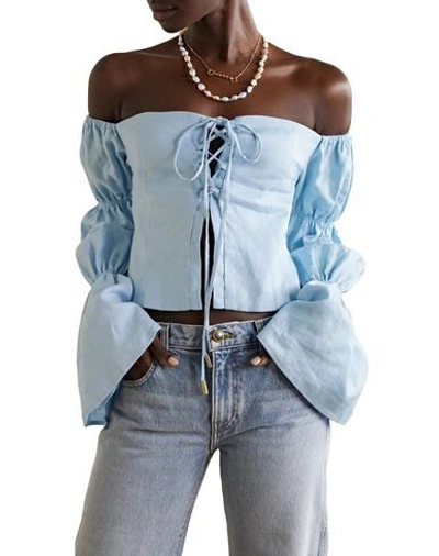 Shop Cult Gaia Shirts In Sky Blue