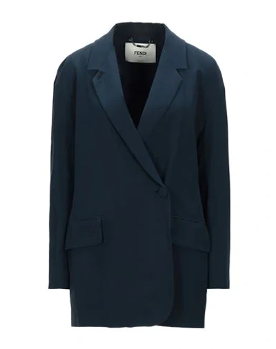 Shop Fendi Suit Jackets In Dark Blue