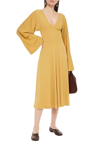 Shop Totême Bolbec Cady Midi Dress In Marigold