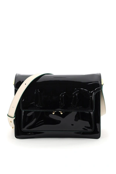 Shop Marni Large Trunk Shoulder Bag In Black Antique White (black)