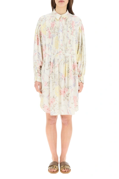 Shop See By Chloé Spring Fruits Print Mini Dress In Multicolor White (white)