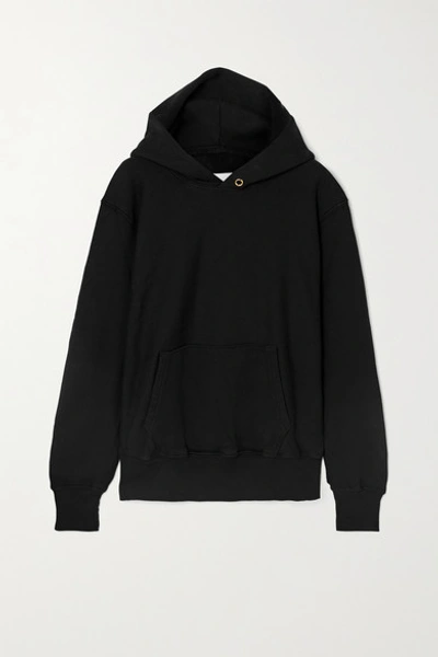 Shop Les Tien Cotton-jersey Hoodie In Black