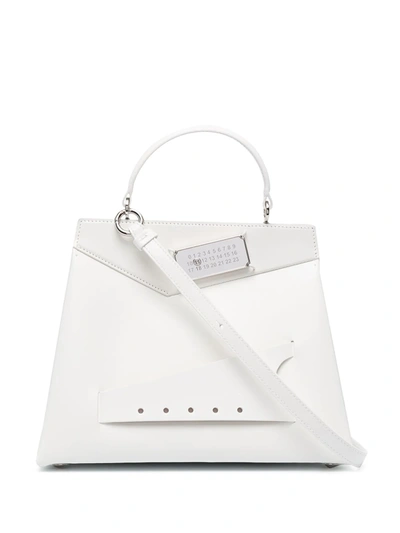 Shop Maison Margiela Medium Snatched Tote Bag In White