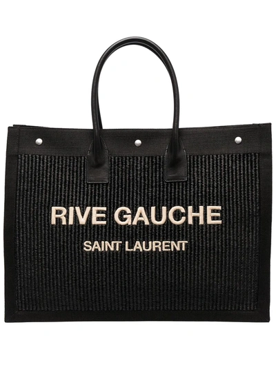 Shop Saint Laurent Logo-print Tote In Black