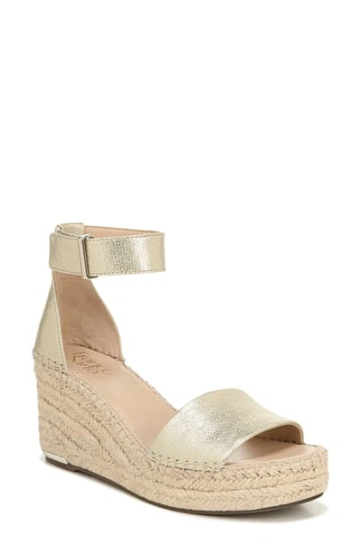 Shop Franco Sarto Clemens Espadrille Wedge Sandal In Gold Leather