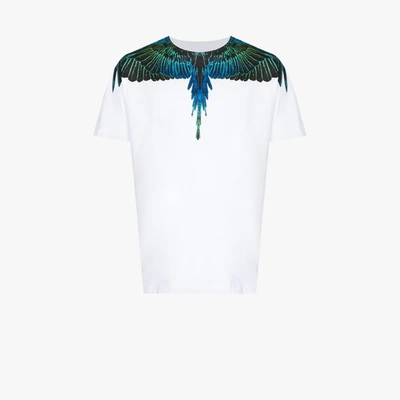 Shop Marcelo Burlon County Of Milan White Wings Print Cotton T-shirt