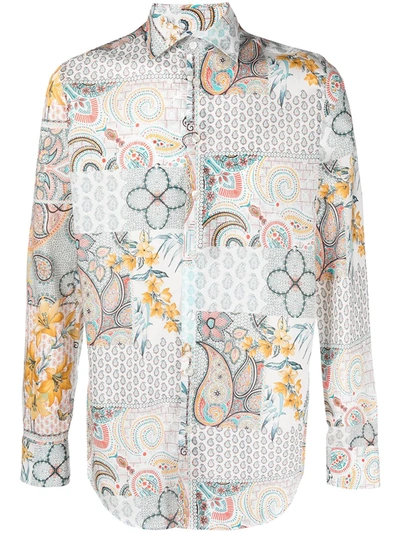 Shop Etro Paisley-print Shirt In White