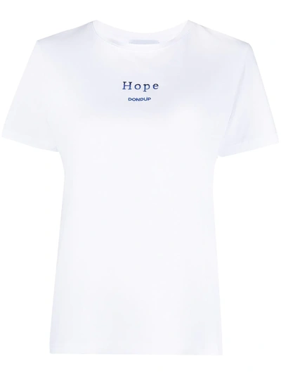 Shop Dondup Embroidered Cotton T-shirt In White