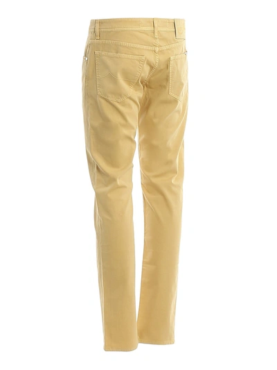 Shop Jacob Cohen Style 622 Jacquard Pants In Yellow
