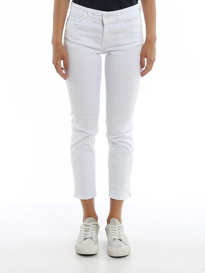Shop Dondup Newdia White Cropped Jeans