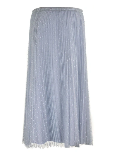 Shop Red Valentino Point D'esprit Tulle Skirt In Grey