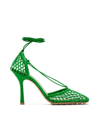 Shop Bottega Veneta Strech Sandal Fabric In Grass