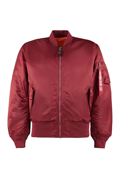 Shop Alpha Industries Ma-1 Reversible Bomber Jacket In Burgundy