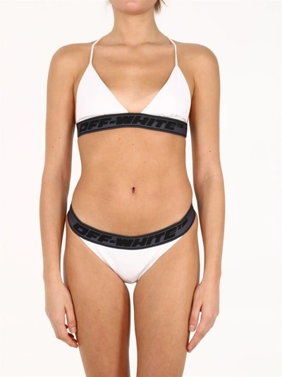 Shop Off-white Logo Tape Bikini White