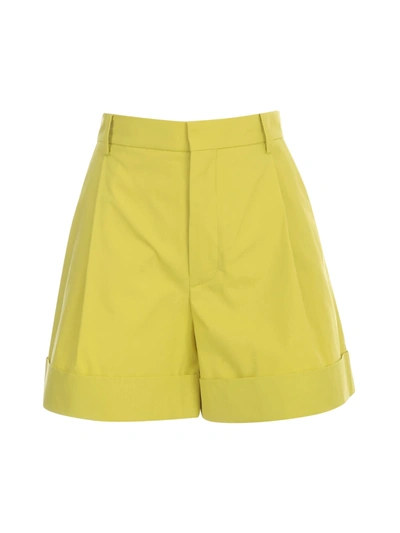 Shop Sofie D'hoore Shorts W/turn Up And Side Pockets In Anise