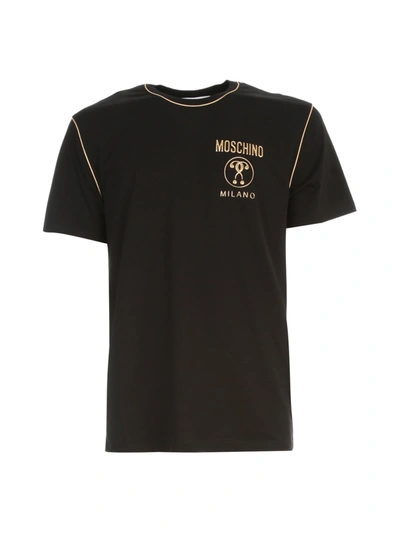 Shop Moschino Jersey Cotton T-shirt W/small Logo In Fantasy Black
