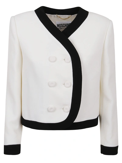 Shop Moschino Jacket In Fantasia Bianco