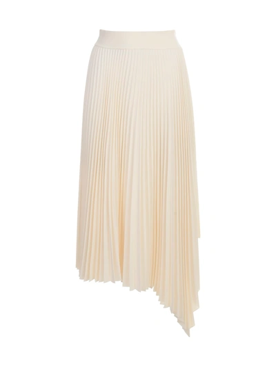 Shop Joseph Swinton Pleated Rib Skirt In Ivory