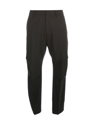 Shop Dsquared2 Wool Stretch Cargo Pants In Black