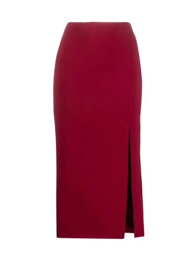 Shop Valentino Long Skirt In Crimson