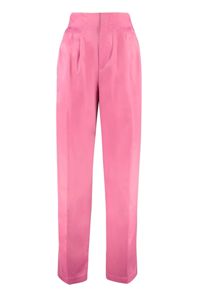 Shop Rotate Birger Christensen Janis High-waist Tapered-fit Trousers In Fuchsia