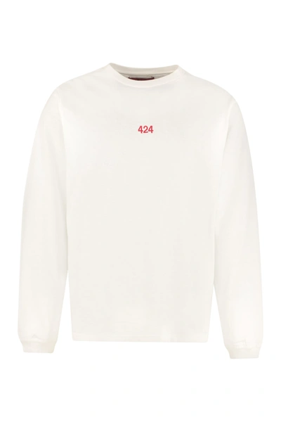 Shop Fourtwofour On Fairfax Long Sleeve Cotton T-shirt In White