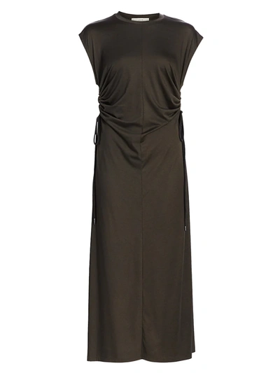 Shop Lvir Women's Jersey Drawstring Maxi Dress In Charcoal