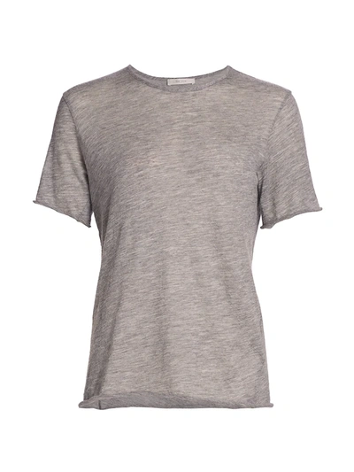 Shop The Row Chenzia Soft Light Cashmere T-shirt In Grey Melange