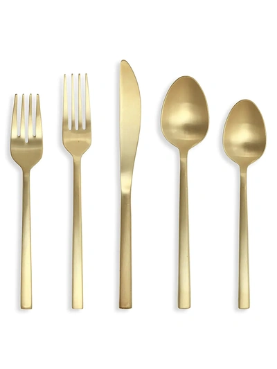 Shop Fortessa Arezzo Brushed Gold 5-piece Stainless Steel Place Setting Set