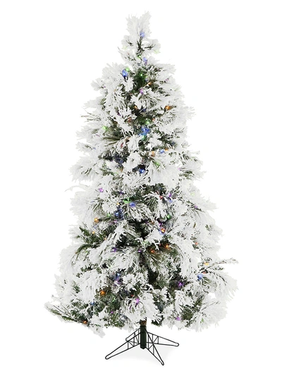 Shop Fraser Hill Farms 7.5-ft. Multi-color Led String Lighting Flocked Snowy Pine Christmas Tree