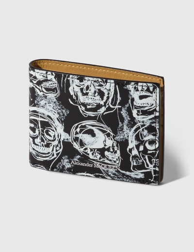 Shop Alexander Mcqueen Painted Skull Wallet In Black
