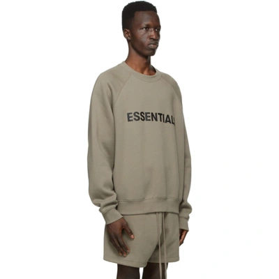 Shop Essentials Taupe Pullover Sweatshirt In Umber