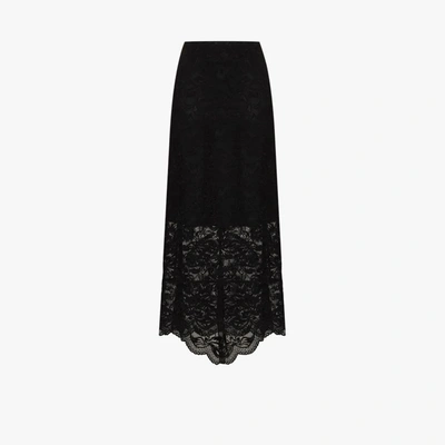 Shop Rabanne Lace Midi Skirt - Women's - Polyamide/polyester/spandex/elastane In Black
