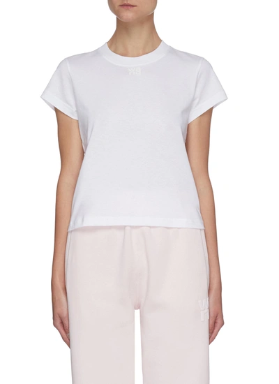 Shop Alexander Wang T Foundation' Tonal Logo Print Cotton Jersey T-shirt In White