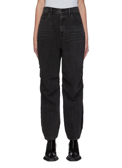 Shop Alexander Wang Contrast Panel Hybrid Baggy Jeans In Black
