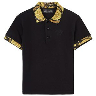 Shop Versace Black Medusa Polo Shirt