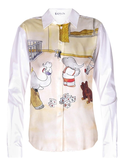 Shop Lanvin Babar The Elephant Shirt In White