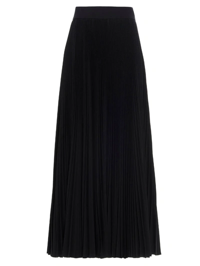 Shop Dolce & Gabbana Pleated Loguette Skirt In Black