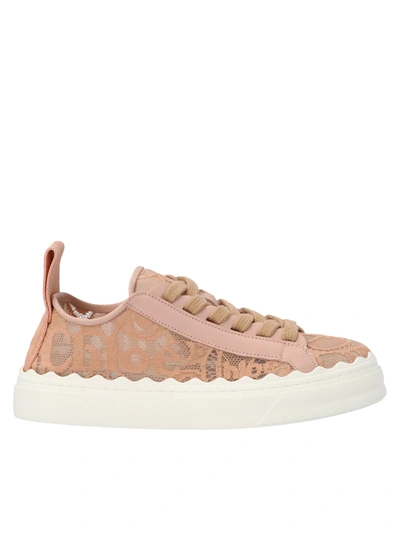 Shop Chloé Lauren Sneakers In Pink Tea